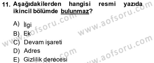 Hukuk Dili Ve Adli Yazışmalar Dersi 2014 - 2015 Yılı (Vize) Ara Sınav Soruları 11. Soru