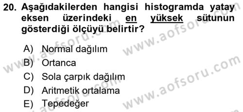 Sosyal Bilimlerde Araştırma Yöntemleri Dersi 2023 - 2024 Yılı (Final) Dönem Sonu Sınav Soruları 20. Soru