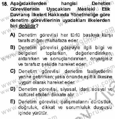 Adalet Meslek Etiği Dersi 2013 - 2014 Yılı (Final) Dönem Sonu Sınav Soruları 18. Soru