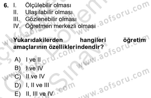 Acil Durum ve Afet Farkındalık Eğitimi Dersi 2022 - 2023 Yılı (Final) Dönem Sonu Sınav Soruları 6. Soru