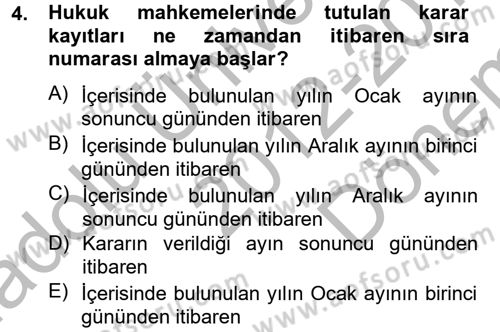 Kalem Mevzuatı Dersi 2012 - 2013 Yılı (Final) Dönem Sonu Sınav Soruları 4. Soru
