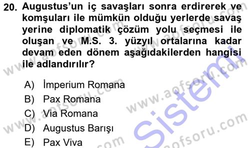 Anadolu Arkeolojisi Dersi 2015 - 2016 Yılı (Final) Dönem Sonu Sınav Soruları 20. Soru