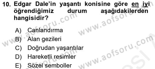 Acil Durum ve Afet Farkındalık Eğitimi Dersi 2017 - 2018 Yılı (Final) Dönem Sonu Sınav Soruları 10. Soru