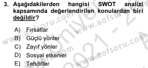 Acil Durum ve Afet Farkındalık Eğitimi Dersi 2021 - 2022 Yılı (Vize) Ara Sınav Soruları 3. Soru