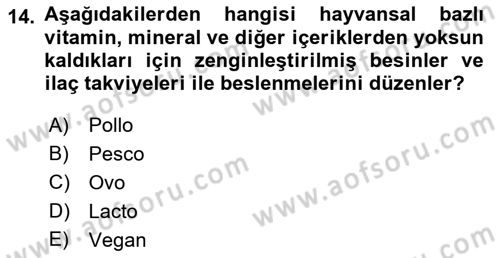 Gastronomi Tarihi Dersi 2018 - 2019 Yılı (Final) Dönem Sonu Sınav Soruları 14. Soru