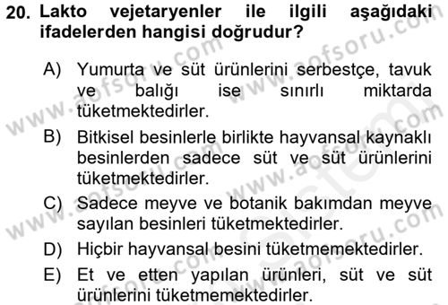 Menü Yönetimi Dersi 2017 - 2018 Yılı (Final) Dönem Sonu Sınav Soruları 20. Soru