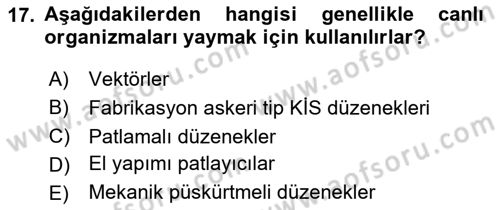 Kbrn Savunma Ve Güvenlik Dersi 2025 - 2026 Yılı (Vize) Ara Sınav Soruları 17. Soru