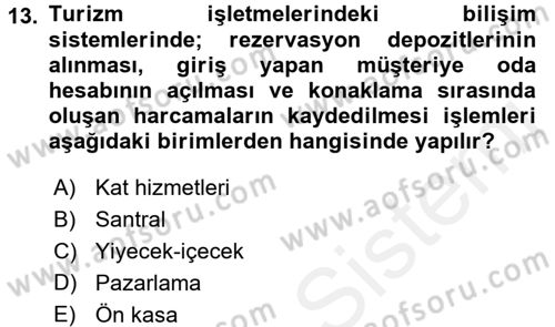 Menü Yönetimi Dersi 2017 - 2018 Yılı (Final) Dönem Sonu Sınav Soruları 13. Soru
