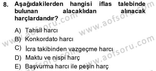 Damga Vergisi Ve Harçlar Bilgisi Dersi 2013 - 2014 Yılı (Final) Dönem Sonu Sınav Soruları 8. Soru