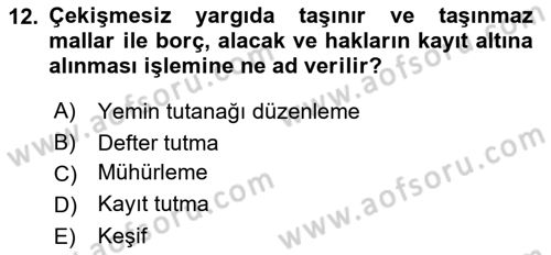 Kalem Mevzuatı Dersi 2018 - 2019 Yılı (Vize) Ara Sınav Soruları 12. Soru