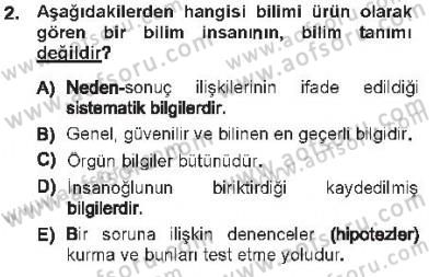 Sosyal Bilimlerde Araştırma Yöntemleri Dersi 2012 - 2013 Yılı Tek Ders Sınav Soruları 2. Soru