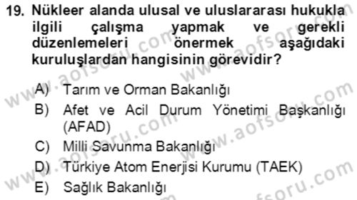 Kbrn Savunma Ve Güvenlik Dersi 2018 - 2019 Yılı (Final) Dönem Sonu Sınav Soruları 19. Soru