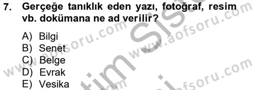 Kalem Mevzuatı Dersi 2012 - 2013 Yılı (Vize) Ara Sınav Soruları 7. Soru