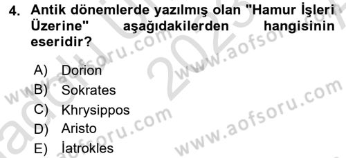 Gastronomi Ve Medya Dersi 2023 - 2024 Yılı (Vize) Ara Sınav Soruları 4. Soru