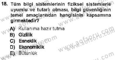 Büro Teknolojileri Dersi 2012 - 2013 Yılı Tek Ders Sınav Soruları 18. Soru