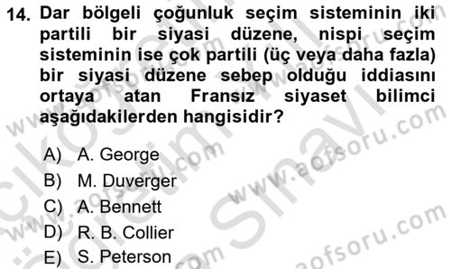 Uluslararası İlişkilerde Araştırma Yöntemleri Dersi 2025 - 2026 Yılı (Vize) Ara Sınav Soruları 14. Soru