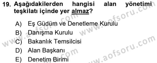 Arkeolojik Alan Yönetimi Dersi 2015 - 2016 Yılı (Vize) Ara Sınav Soruları 19. Soru