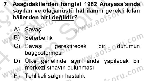 İnsan Hakları Ve Kamu Özgürlükleri Dersi 2023 - 2024 Yılı (Final) Dönem Sonu Sınav Soruları 7. Soru