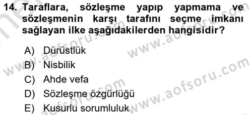 Hukuk Dili Ve Adli Yazışmalar Dersi 2023 - 2024 Yılı (Vize) Ara Sınav Soruları 14. Soru