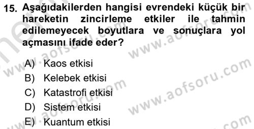 Afet Ekonomisi Ve Sigortacılığı Dersi 2023 - 2024 Yılı (Vize) Ara Sınav Soruları 15. Soru