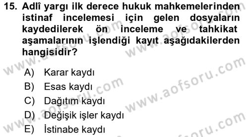 Kalem Mevzuatı Dersi 2016 - 2017 Yılı 3 Ders Sınav Soruları 15. Soru