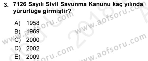 Arama Kurtarma Bilgisi ve Etik Değerler Dersi 2018 - 2019 Yılı (Vize) Ara Sınav Soruları 3. Soru