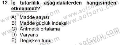 Bilimsel Araştırma Yöntemleri Dersi 2013 - 2014 Yılı Tek Ders Sınav Soruları 12. Soru