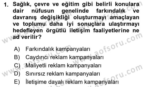 Acil Durum ve Afet Farkındalık Eğitimi Dersi 2019 - 2020 Yılı (Final) Dönem Sonu Sınav Soruları 1. Soru