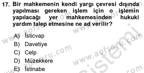 Hukuk Dili Ve Adli Yazışmalar Dersi 2021 - 2022 Yılı Yaz Okulu Sınav Soruları 17. Soru