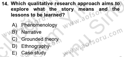 Research Methods Dersi 2021 - 2022 Yılı (Final) Dönem Sonu Sınav Soruları 14. Soru