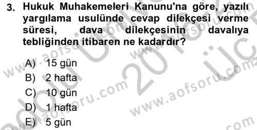 Hukuk Dili Ve Adli Yazışmalar Dersi 2016 - 2017 Yılı 3 Ders Sınav Soruları 3. Soru