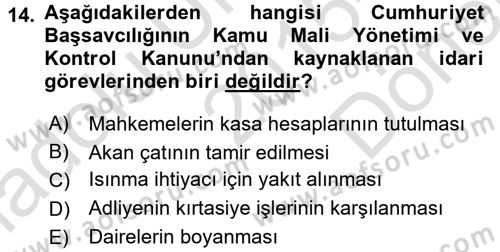 Kalem Mevzuatı Dersi 2015 - 2016 Yılı (Final) Dönem Sonu Sınav Soruları 14. Soru