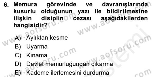 Kalem Mevzuatı Dersi 2018 - 2019 Yılı (Vize) Ara Sınav Soruları 6. Soru