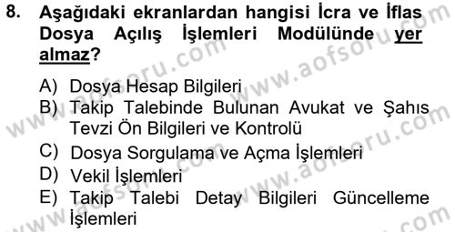 Ulusal Yargı Ağı Projesi 2 Dersi 2012 - 2013 Yılı (Final) Dönem Sonu Sınav Soruları 8. Soru