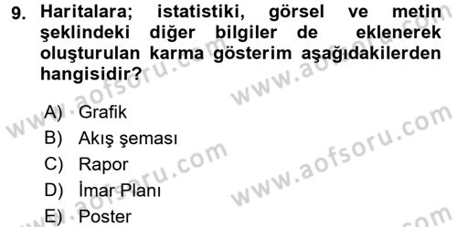 Kent, Planlama ve Afet Risk Yönetimi Dersi 2017 - 2018 Yılı (Vize) Ara Sınav Soruları 9. Soru