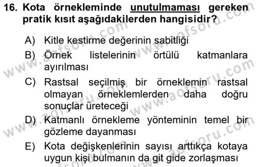Uluslararası İlişkilerde Araştırma Yöntemleri Dersi 2018 - 2019 Yılı (Vize) Ara Sınav Soruları 16. Soru