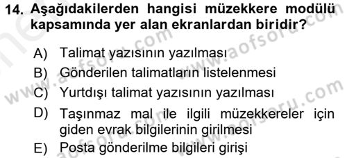 Ulusal Yargı Ağı Projesi 2 Dersi 2017 - 2018 Yılı (Vize) Ara Sınav Soruları 14. Soru
