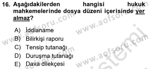 Kalem Mevzuatı Dersi 2018 - 2019 Yılı 3 Ders Sınav Soruları 16. Soru