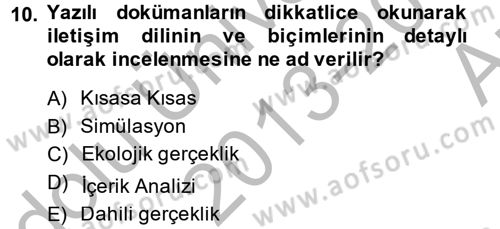 Uluslararası İlişkilerde Araştırma Yöntemleri Dersi 2013 - 2014 Yılı (Vize) Ara Sınav Soruları 10. Soru