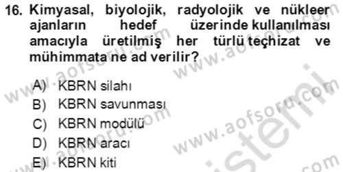Kbrn Savunma Ve Güvenlik Dersi 2023 - 2024 Yılı Yaz Okulu Sınav Soruları 16. Soru
