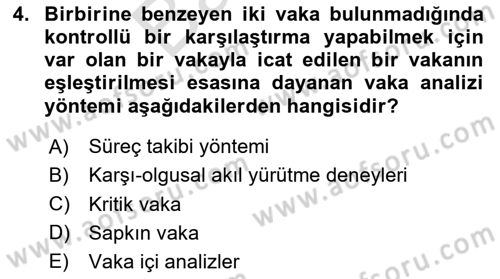 Uluslararası İlişkilerde Araştırma Yöntemleri Dersi 2025 - 2026 Yılı (Final) Dönem Sonu Sınav Soruları 4. Soru