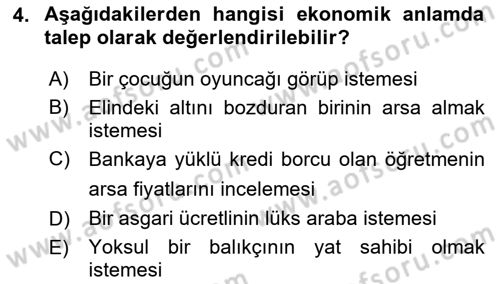 Afet Ekonomisi Ve Sigortacılığı Dersi 2021 - 2022 Yılı Yaz Okulu Sınav Soruları 4. Soru