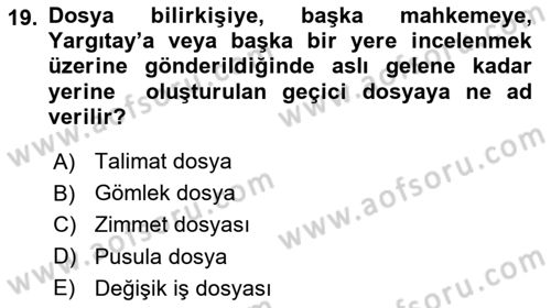 Kalem Mevzuatı Dersi 2018 - 2019 Yılı 3 Ders Sınav Soruları 19. Soru