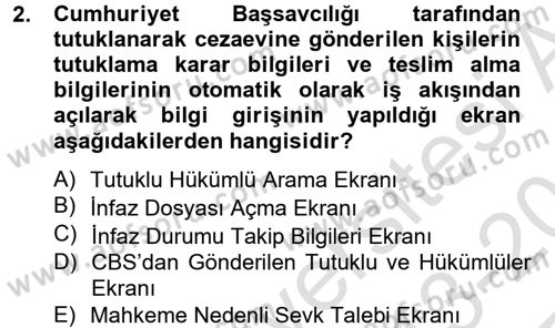 Ulusal Yargı Ağı Projesi 2 Dersi 2013 - 2014 Yılı Tek Ders Sınav Soruları 2. Soru
