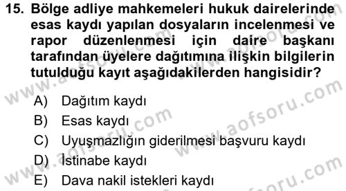 Kalem Mevzuatı Dersi 2017 - 2018 Yılı 3 Ders Sınav Soruları 15. Soru