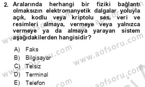 Acil Çağrı Yönetimi Dersi 2021 - 2022 Yılı (Final) Dönem Sonu Sınav Soruları 2. Soru