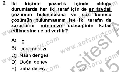 Uluslararası İlişkilerde Araştırma Yöntemleri Dersi 2014 - 2015 Yılı (Final) Dönem Sonu Sınav Soruları 2. Soru