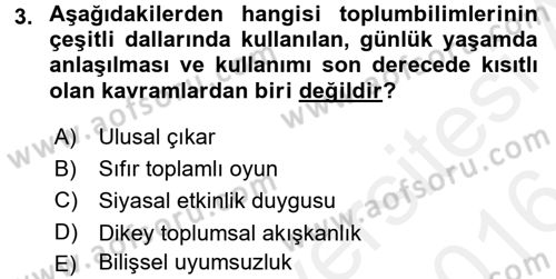 Uluslararası İlişkilerde Araştırma Yöntemleri Dersi 2015 - 2016 Yılı (Vize) Ara Sınav Soruları 3. Soru