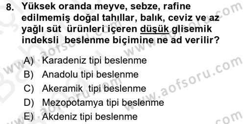 Gastronomi Tarihi Dersi 2015 - 2016 Yılı (Vize) Ara Sınav Soruları 8. Soru