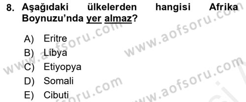 Afet Yönetimi 2 Dersi 2018 - 2019 Yılı (Final) Dönem Sonu Sınav Soruları 8. Soru